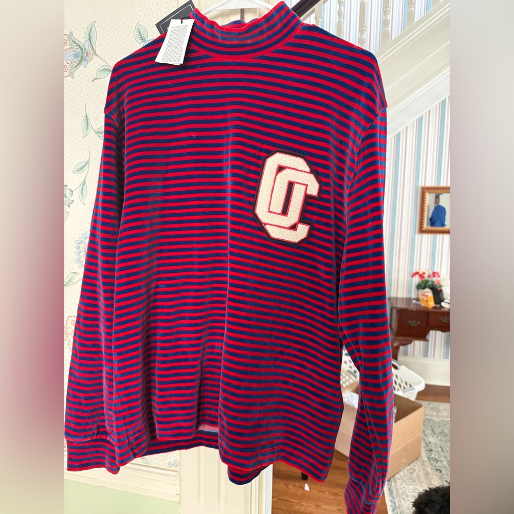 Opening Ceremony Red and Blue Striped Crewneck Sweater